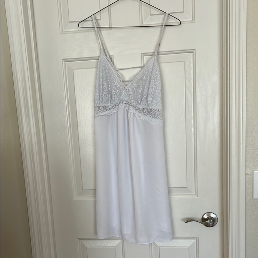 INC International Concepts White Chemise with Spaghetti Straps